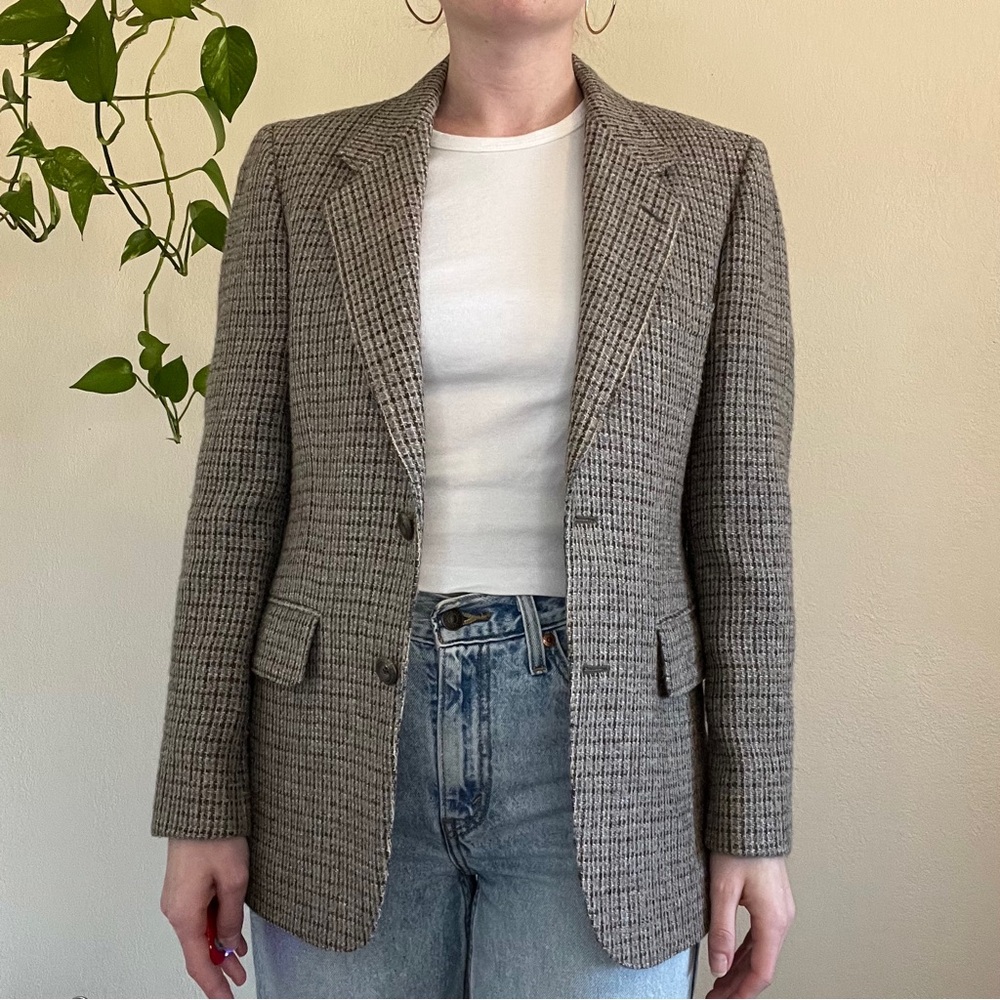 Vintage Wool Satin Lined Blazer